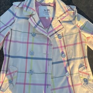 Vintage spring collection mid 2000 Coach Multicolor Plaid Coat
